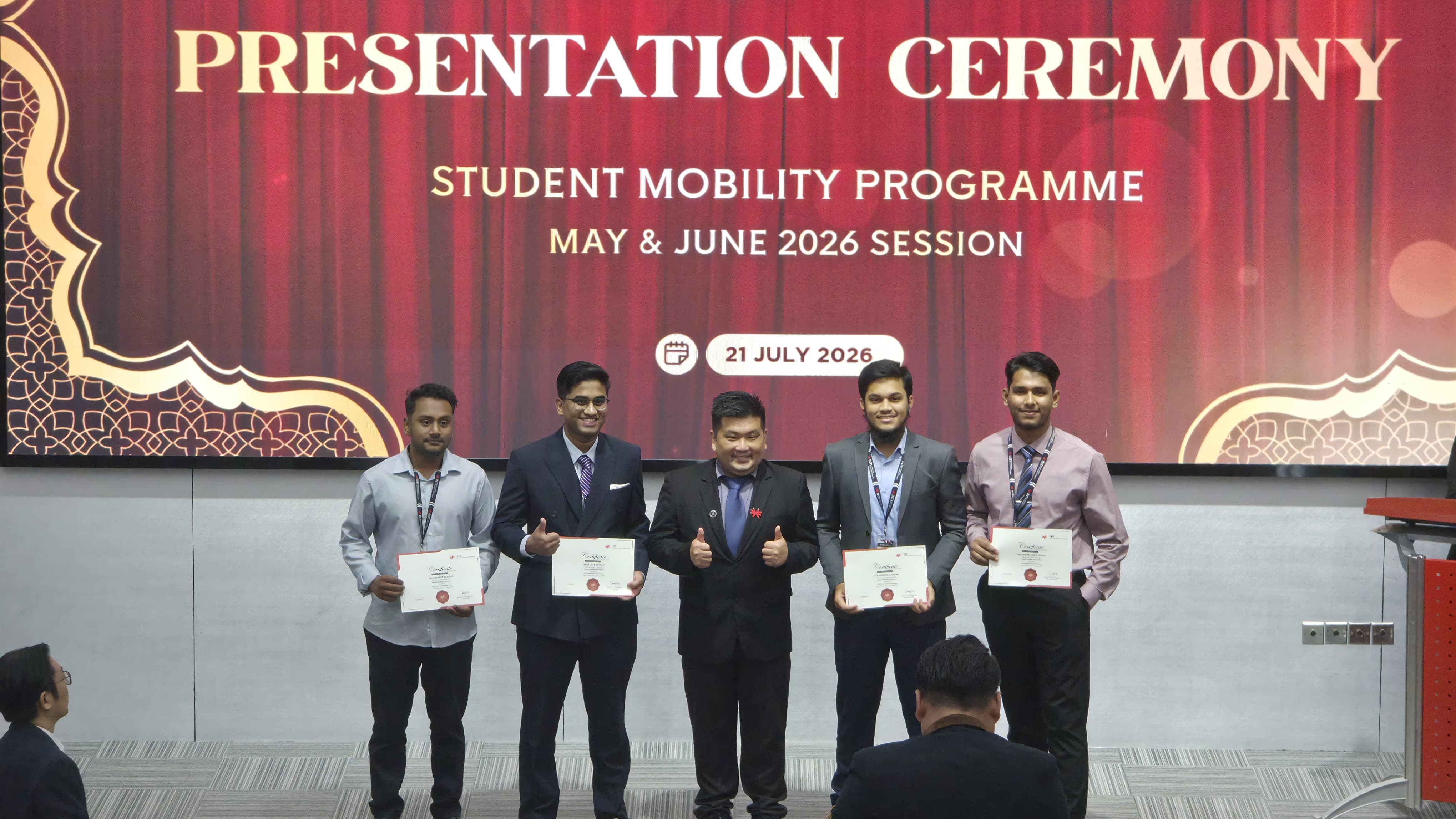 Student Mobility Programme certificate ceremony at INTI